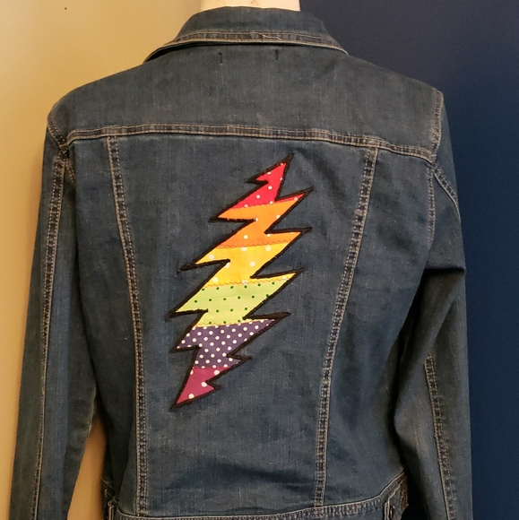 Reflections Jackets & Blazers - Upcycled Grateful Dead Pride Jean Jacket